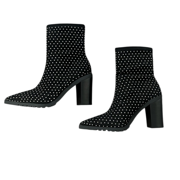 NEW Charles by Charles David Danielle Black Studded Stretch Ankle Boots 9M - Picture 4 of 12